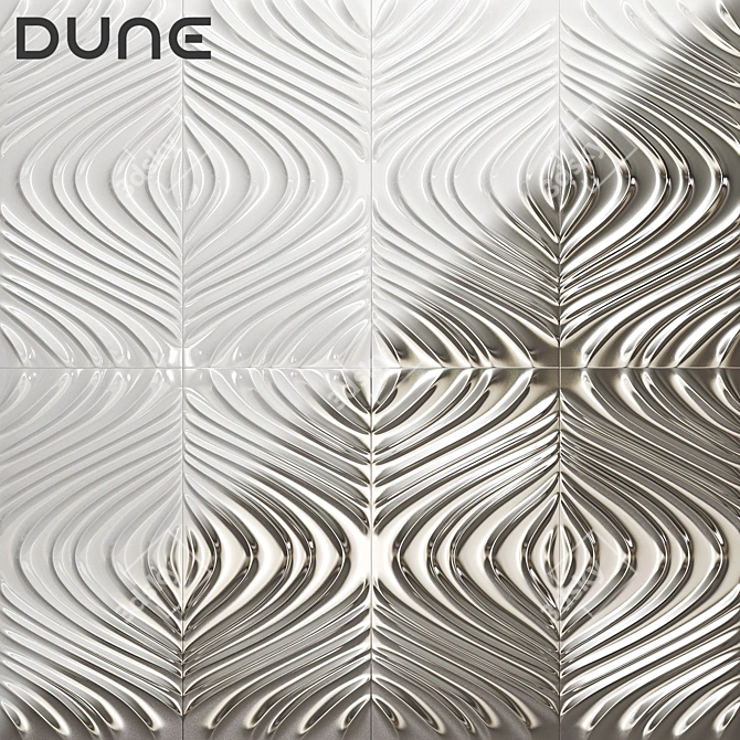 DUNE Ceramic Tiles: White & Silver Dune Set 3D model image 1