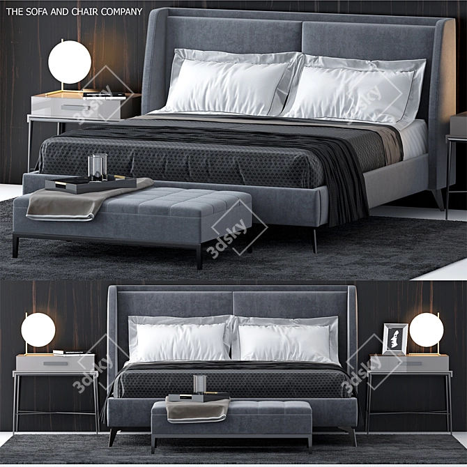 Elegant Dream Bed 3D model image 1