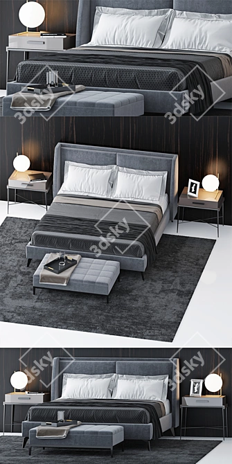 Elegant Dream Bed 3D model image 2