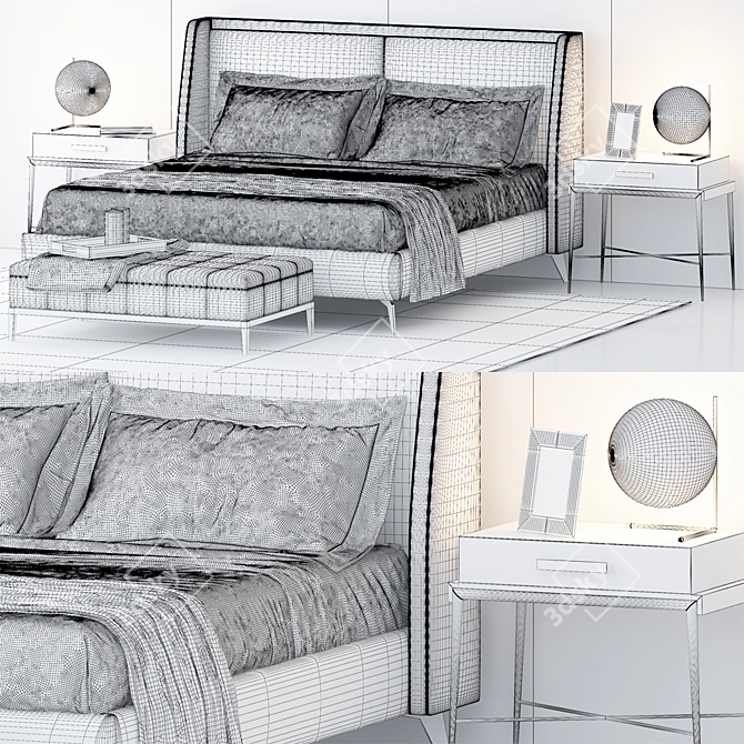 Elegant Dream Bed 3D model image 3