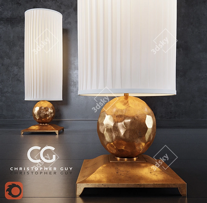 Luxurious Oro Nero Floor Lamp 3D model image 1