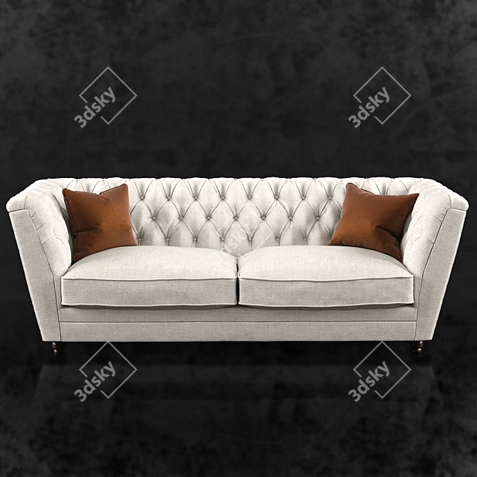 Luxury Chesterfield Sofa 3D model image 1