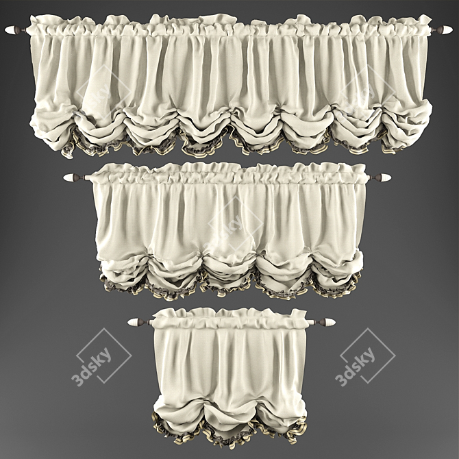 Elegant Austrian Blinds 3D model image 1