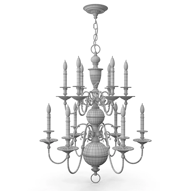 Elegant 6-Light Cambridge Chandelier 3D model image 2