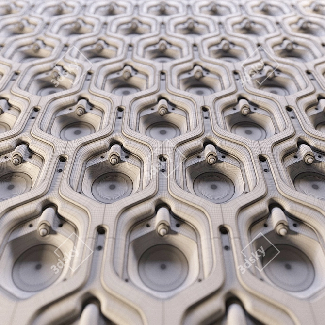 Illuminated Hexagonal Wall Panels 3D model image 2