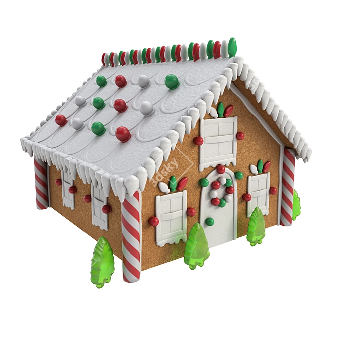 Christmas Spice Gingerbread Cottage 3D model image 1