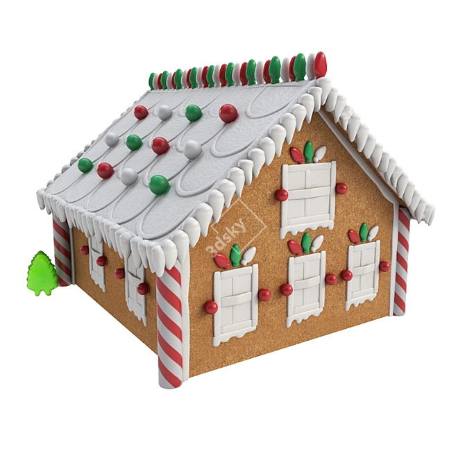 Christmas Spice Gingerbread Cottage 3D model image 2