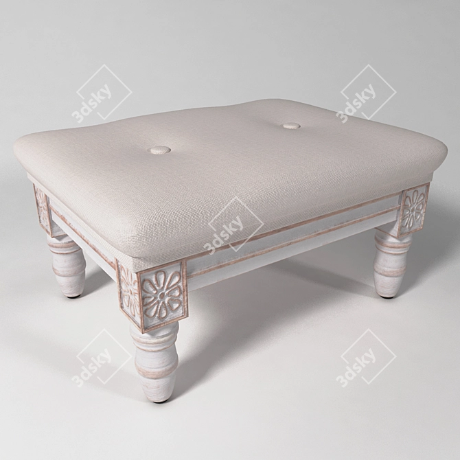 Cozy Footstool for Relaxing 3D model image 1