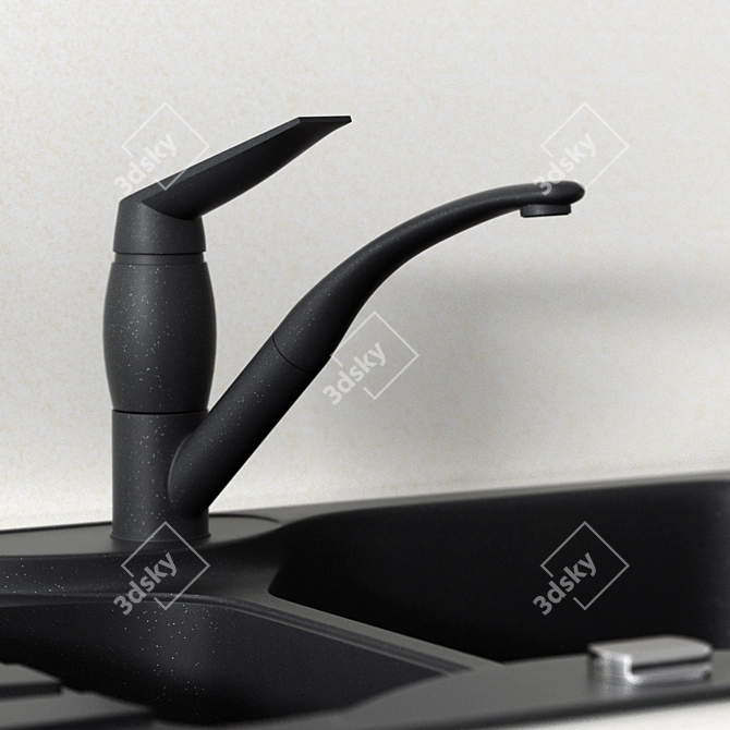 Franke Calypso COG 651 - Graphite & Beige Kitchen Sink 3D model image 2