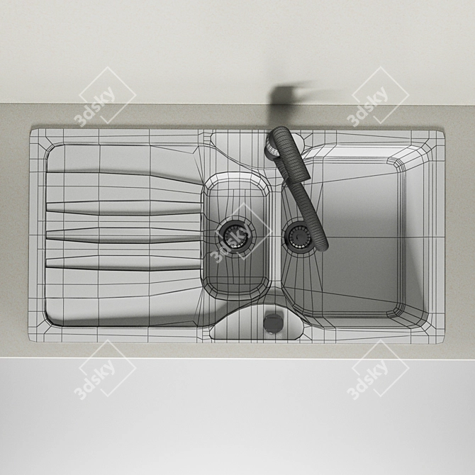 Franke Calypso COG 651 - Graphite & Beige Kitchen Sink 3D model image 3