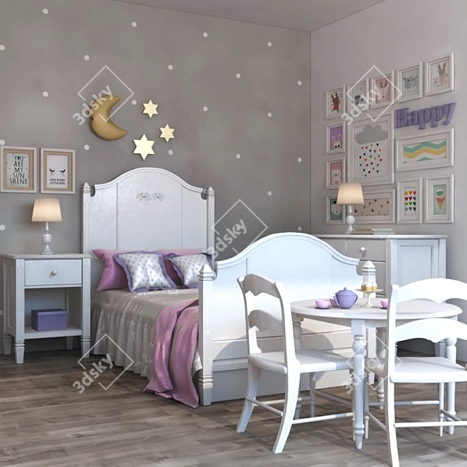 Pottery Barn Kids Bedroom Set 3D model image 1