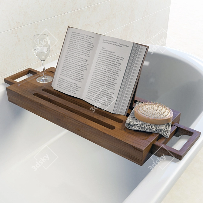 Bath Book Stand: Decorative Shelf 3D model image 1