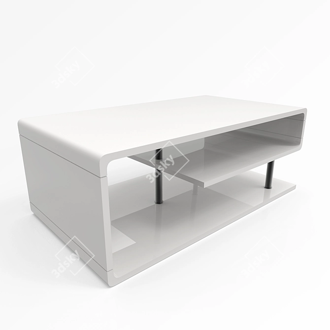 Sleek Contemporary Coffee Table 3D model image 2