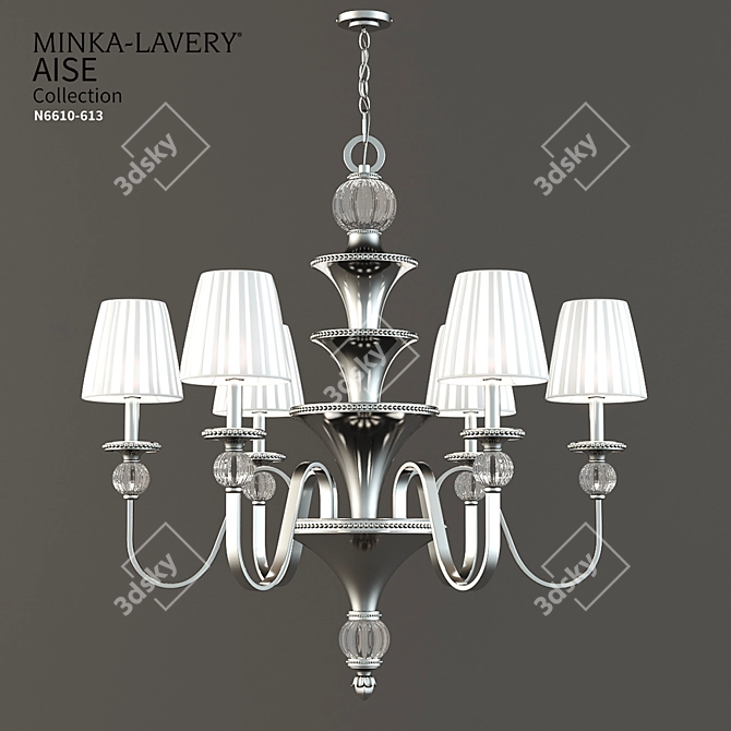 MINKA-LAVERY Optic Glass Chandelier 3D model image 1