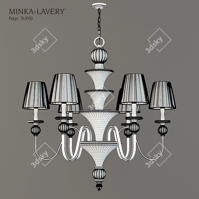 MINKA-LAVERY Optic Glass Chandelier 3D model image 3