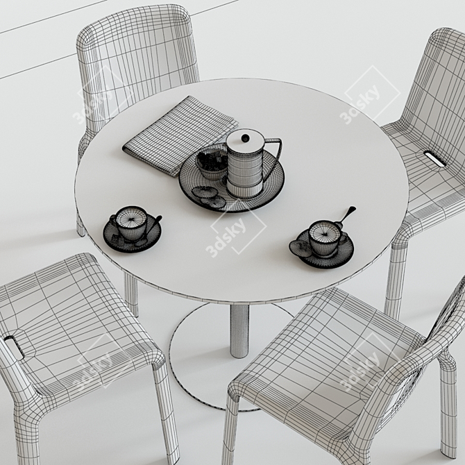 Modern 3D Set: Scavolini Loop & Snow 3D model image 3