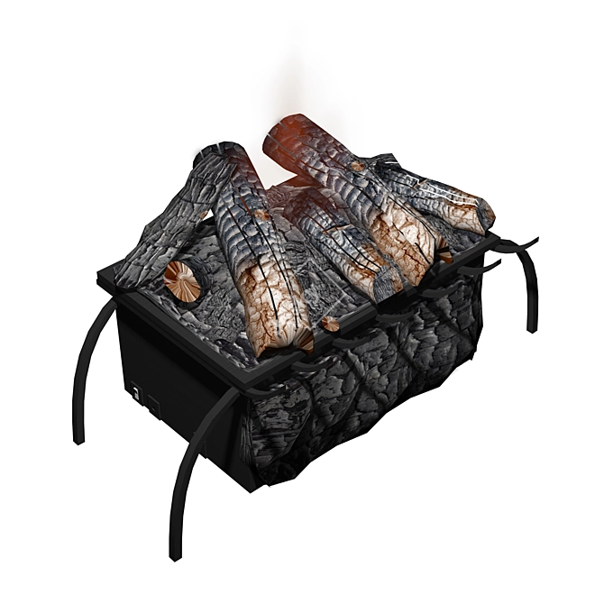 Realistic 3D Silva Log Fireplace 3D model image 1