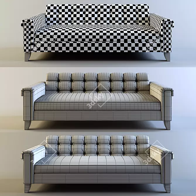 Bespoke Lowi: Ultra-Realistic 3D Sofa 3D model image 2