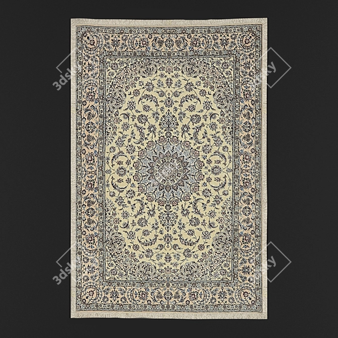 Elegant Nain Carpet: 2000mm x 1300mm 3D model image 1