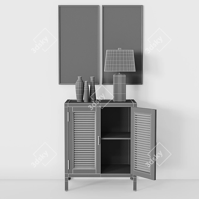 Holbrook Sideboard: Single Shutter Doors & Decor 3D model image 3