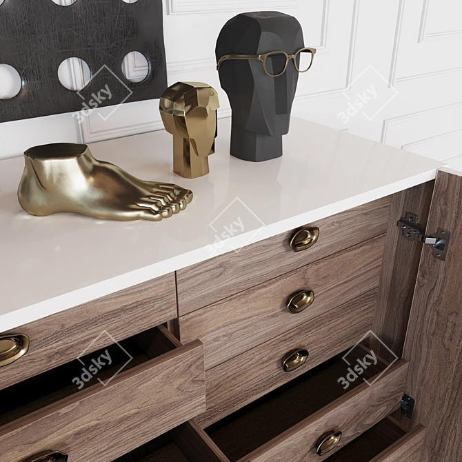 Kelly Wearstler Set: Credenza, Pendant, Sconce, Vases & More 3D model image 3