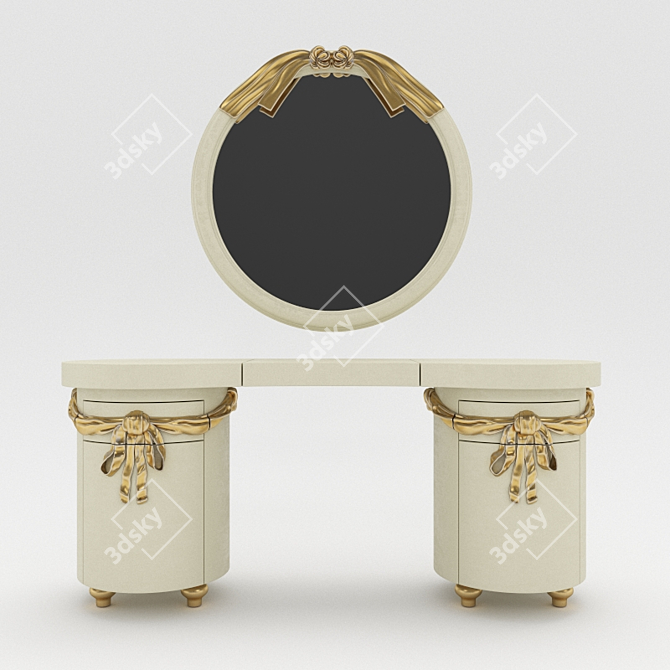 Elegant Tiffany Round Dressing Table 3D model image 1