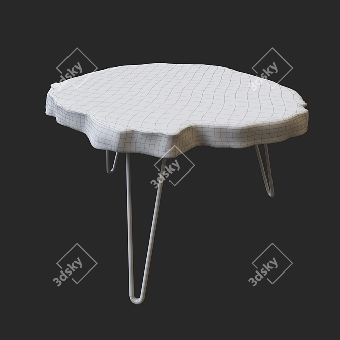 Title: Rustic Slab Wood Coffee Table 3D model image 3