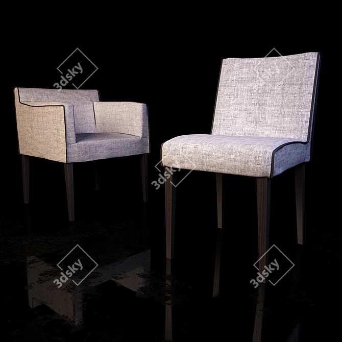 Natural Wood Chair: TOUCH, Costantini Pietro 3D model image 2