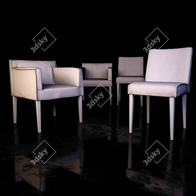 Natural Wood Chair: TOUCH, Costantini Pietro 3D model image 3