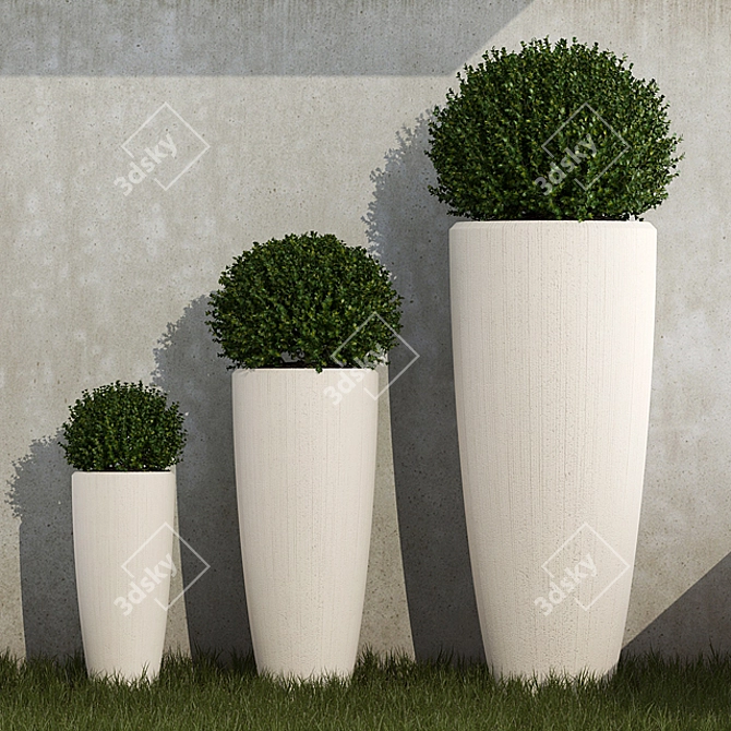 Stylish Outdoor Planters Collection 3D model image 1