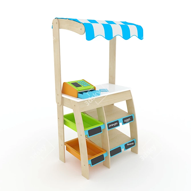 KidKraft Grocery Marketplace: Fun and Interactive Play Set 3D model image 1