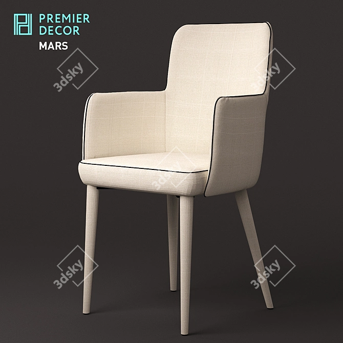 Modern Upholstered Armchair with Sleek Design 3D model image 1