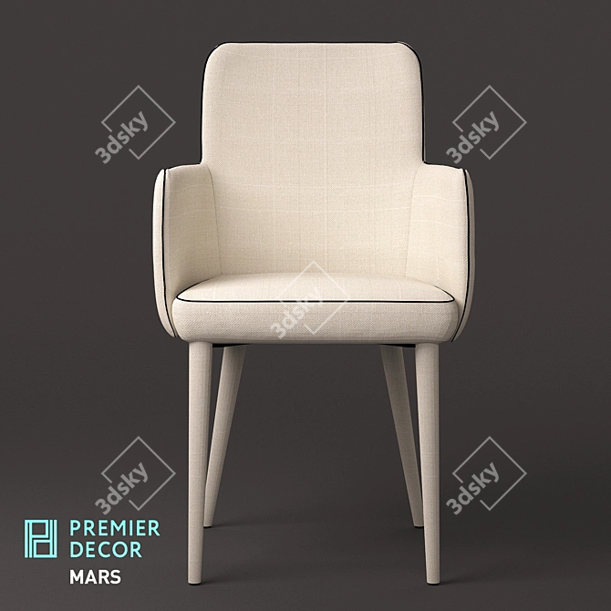 Modern Upholstered Armchair with Sleek Design 3D model image 2