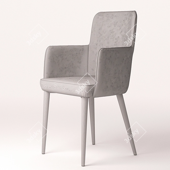 Modern Upholstered Armchair with Sleek Design 3D model image 3