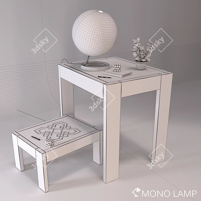Modern TV Mono Lamp Fixture 3D model image 3