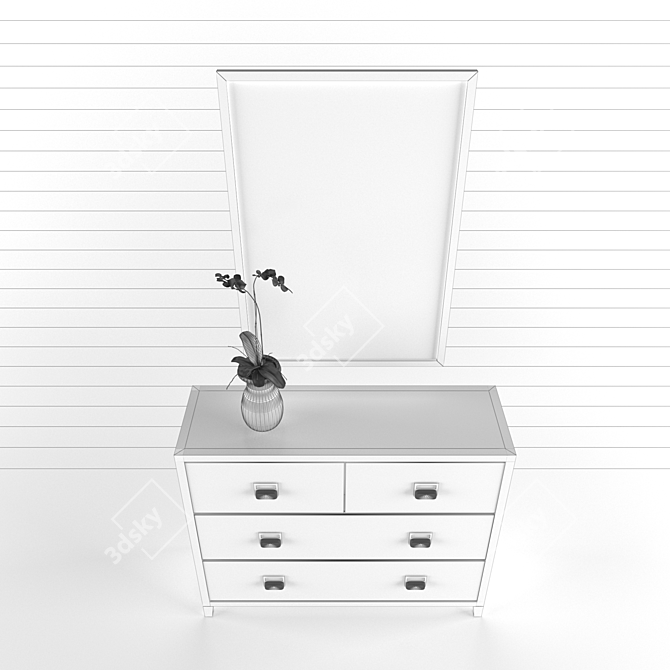 Industrial Iron Loft Dresser 3D model image 2