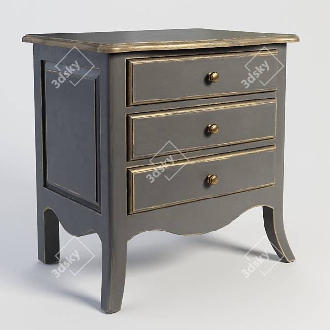 Elegant Morning Bedside Table 3D model image 1