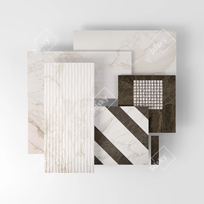 FAP Ceramiche Roma: Elegant Marble-inspired Tiles 3D model image 1