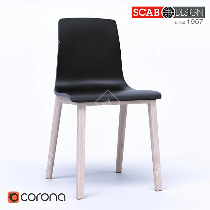 Elegant Smilla Chairs by SCAB DESIGN 3D model image 1