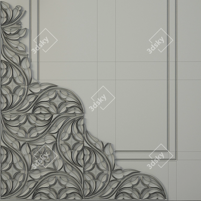 Modern Bizzotto Por083 Door with Relief Pattern Finish 3D model image 2