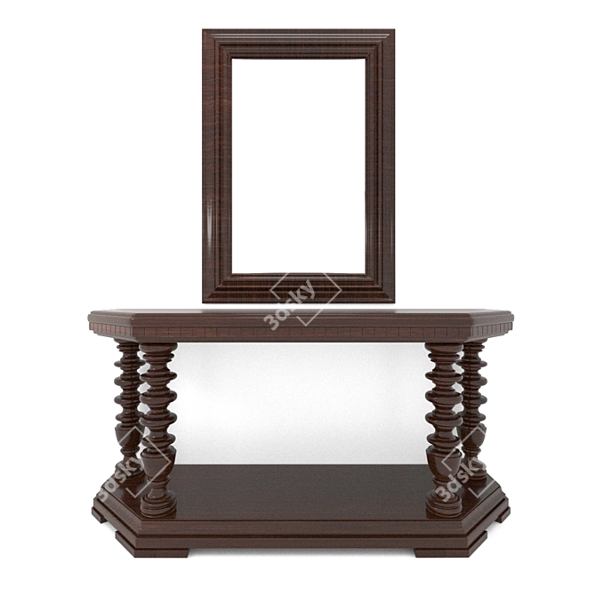 Lexington Mossel Bay Console Table + 2 Mirrors 3D model image 1