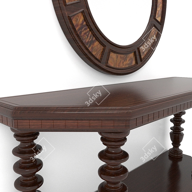 Lexington Mossel Bay Console Table + 2 Mirrors 3D model image 2