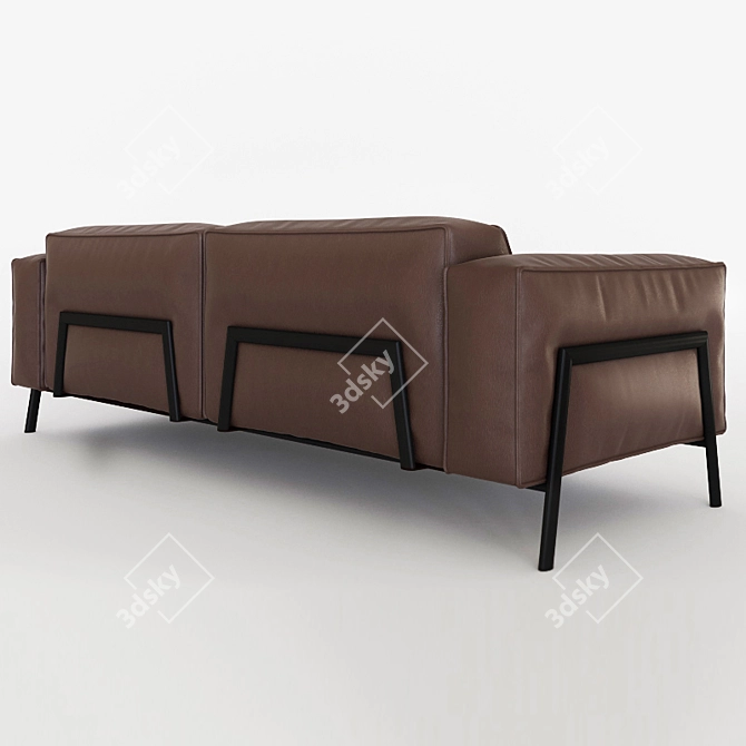 Luxury Rolf Benz Bacio Leather Sofa 3D model image 2