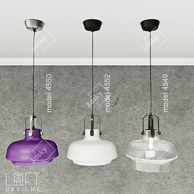 Loftdesigne Pendant Lights: 4552, 4549, 4550 3D model image 1