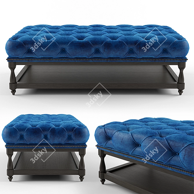 Luxury Chesterfield Ottoman Coffee Table 3D model image 1