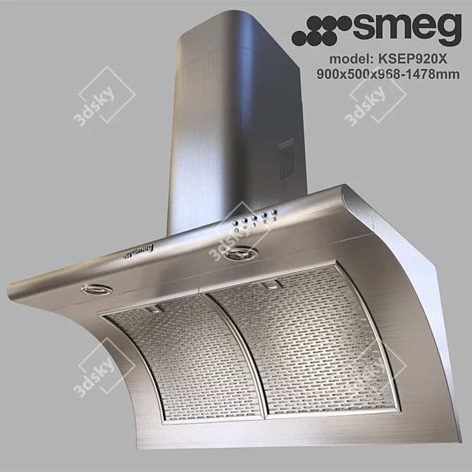 Sleek Stainless Steel Wall Hood: SMEG KSEP920X 3D model image 1