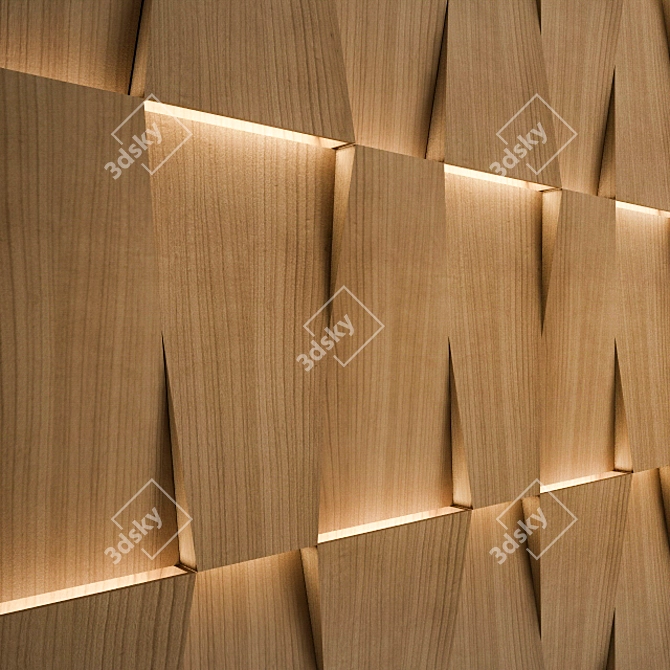 Custom Wood Panel with Illumination 3D model image 1