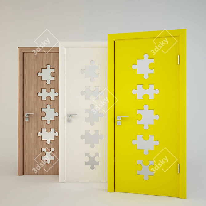 Custom Puzzle Doors: Stylish and Versatile 3D model image 1