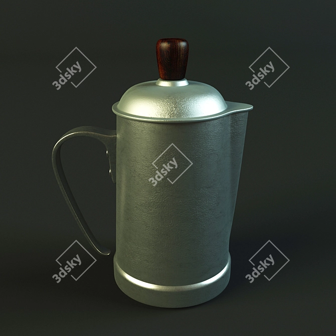 Vintage Portuguese Aluminum Coffee Pot 3D model image 1