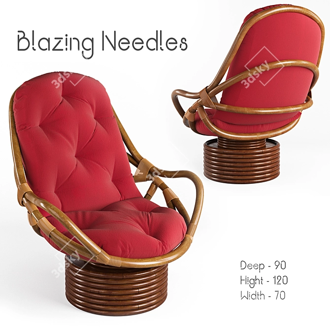 Blazing Needles Chair Pad 3D model image 1